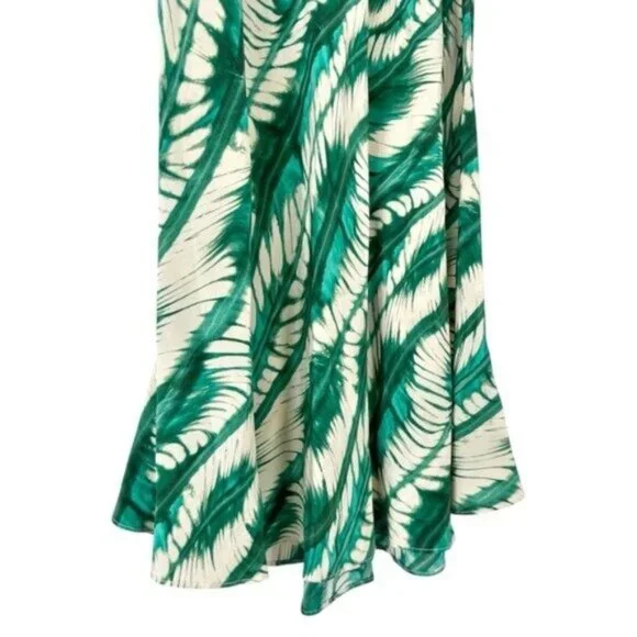 Ulla Johnson Ines Acacia Green Puff Sleeve Printed Silk Midi Dress Size 0 - Picture 6 of 12